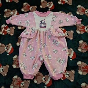 Vintage OshKosh B'gosh Long Sleeve Pink Jumpsuit Romper 3-6 Months EUC